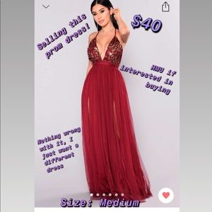 Fashionova burgundy prom dress